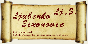 Ljubenko Simonović vizit kartica